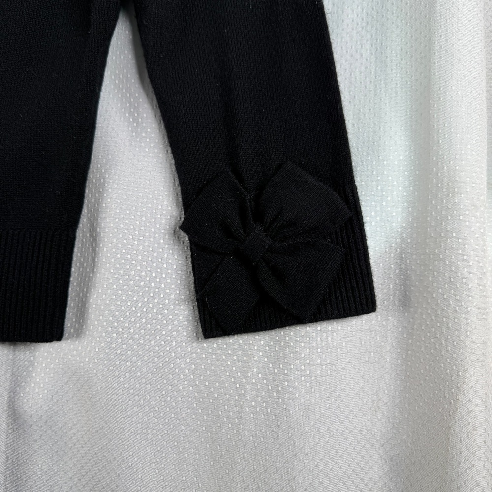 Kate Spade Womens Black Cardigan Bow Sleeve Sweater Sz XS - Picture 3 of 5